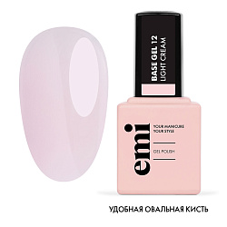 База для гель-лака, E.MiLac Base Gel Светло-кремовый №12, 15 мл.