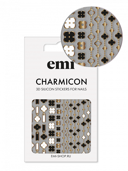 Charmicon 3D Silicone Stickers №185 Четырехлистник