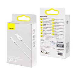 Кабель USB Lightning 2M 2.4A Baseus белый CALYS-C02