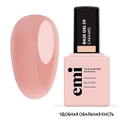 База для гель-лака, E.MiLac Base Gel Карамель №09, 9 мл.