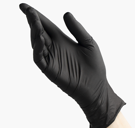 фото Перчатки BENOVY Nitrile MultiColor, нитриловые, черные XS 50 пар. 3,5 гр.