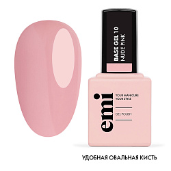 База для гель-лака, E.MiLac Base Gel Нюдово-розовый №10, 9 мл.