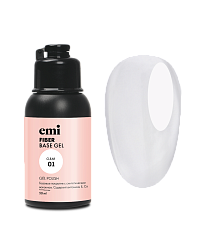 База для гель-лака, укрепляющая, E.MiLac Fiber Base Gel Clear №1, 50 мл