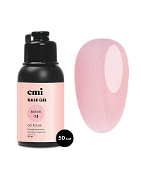 База для гель-лака, E.MiLac Base Gel Жемчужно-розовый №13, 50 мл