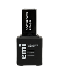 Гель для моделирования ногтей EMI, Soft Brown LED Gel в бутылочке, 9 мл